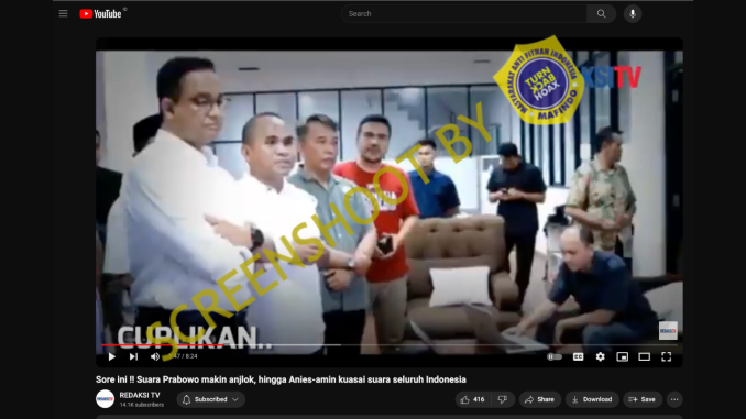 [HOAKS atau FAKTA]: Suara Prabowo Anjlok
