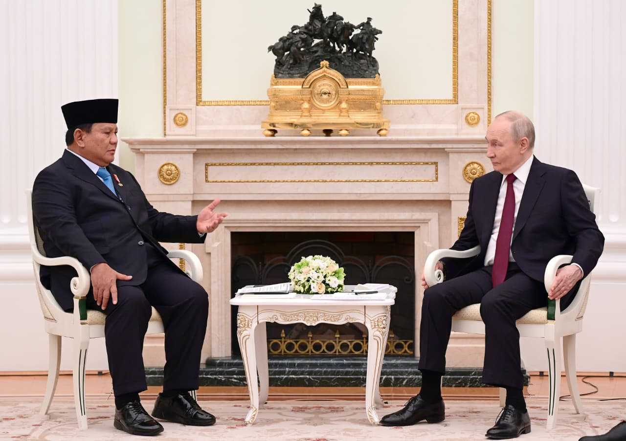 Momen Pertemuan Presiden Prabowo dengan Presiden Putin di Istana Kremlin Rusia
