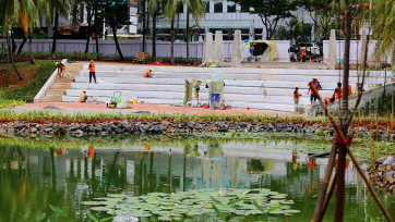 Melihat Progres Pembangunan Taman Bendera Pusaka di Jakarta Selatan Capai 45 Persen