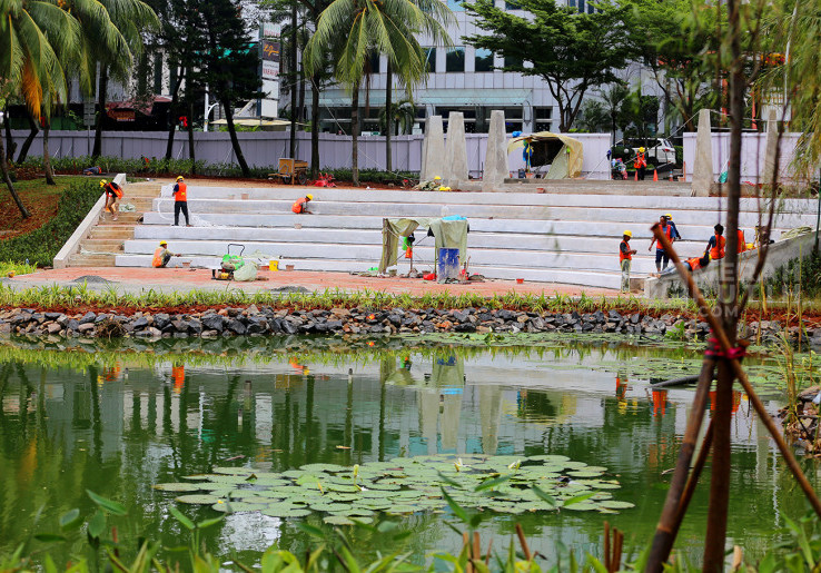Melihat Progres Pembangunan Taman Bendera Pusaka di Jakarta Selatan Capai 45 Persen