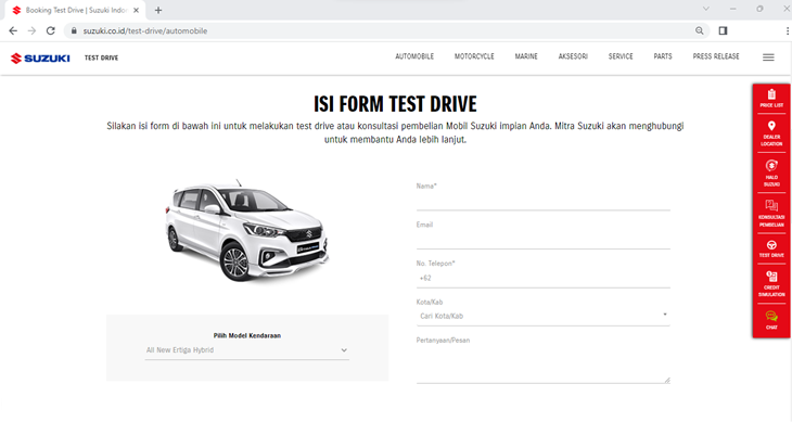 Test Drive Makin Mudah lewat Booking di Website
