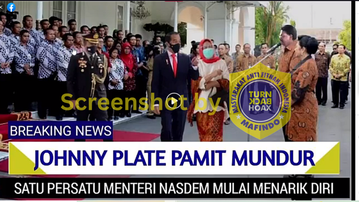 [HOAKS atau FAKTA]: Johnny G Plate Mundur sebagai Menkominfo