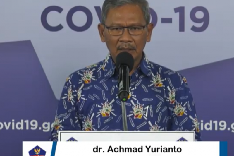 Juru Bicara Pemerintah untuk Penanganan COVID-19 Achmad Yurianto. (ANTARA/Muhammad Zulfikar)