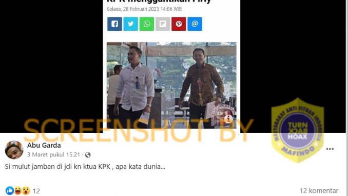 [HOAKS atau FAKTA]: Ahok Jadi Ketua KPK, Geser Posisi Firli