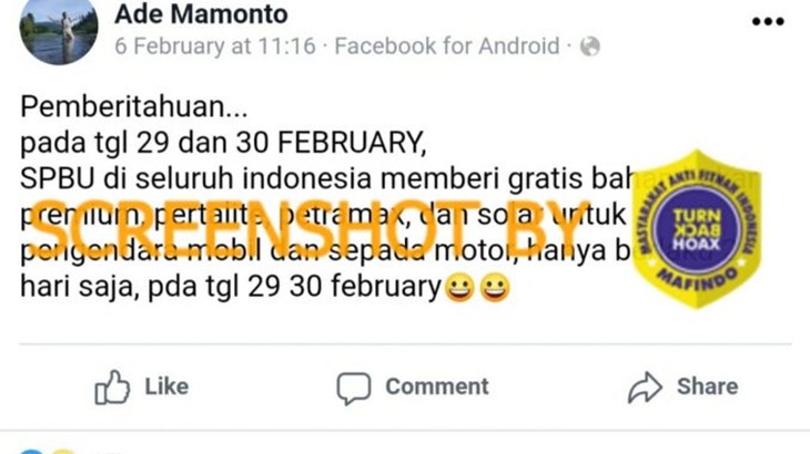 [HOAKS atau FAKTA]: Catat, Tanggal Ini Ngisi Bensin di SPBU Seluruh Indonesia Bakal Gratis