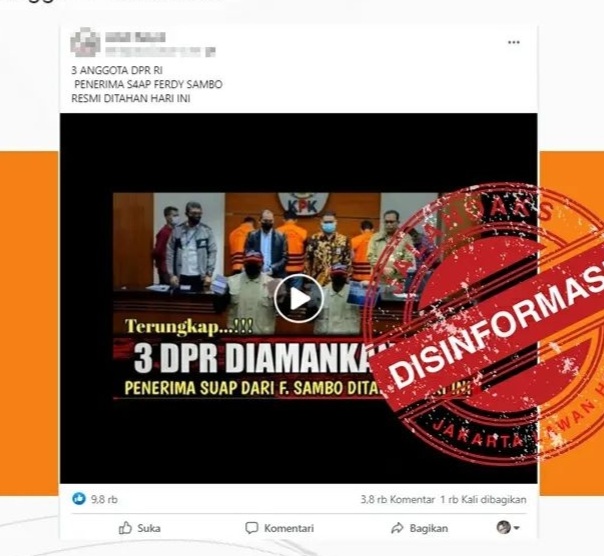 [HOAKS atau FAKTA]: 3 Anggota DPR Ditahan Karena Kasus Ferdy Sambo