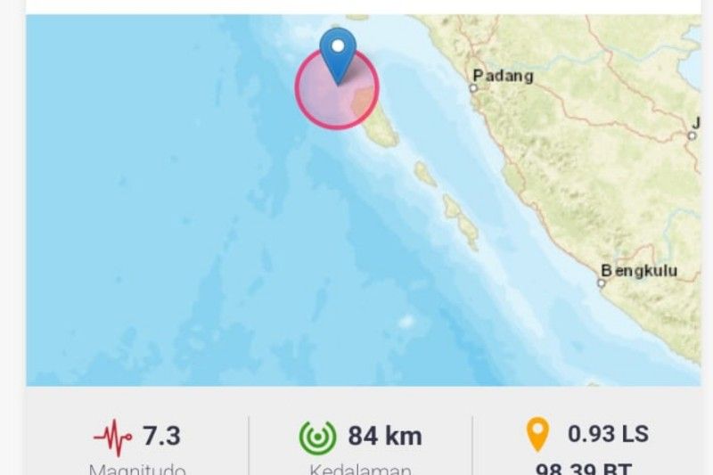 BPBD Cek Dampak Gempa dan Tsunami Kecil di Siberut Mentawai