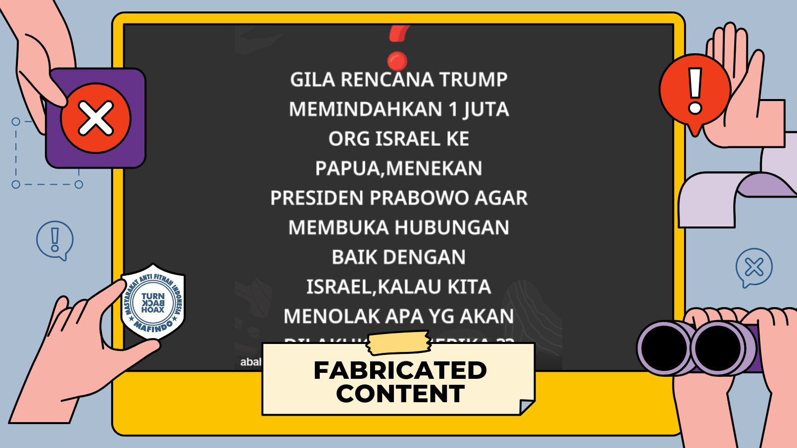 [HOAKS atau FAKTA]: Donald Trump Pindahkan 1 Juta Orang Israel ke Papua, Prabowo Sudah Oke