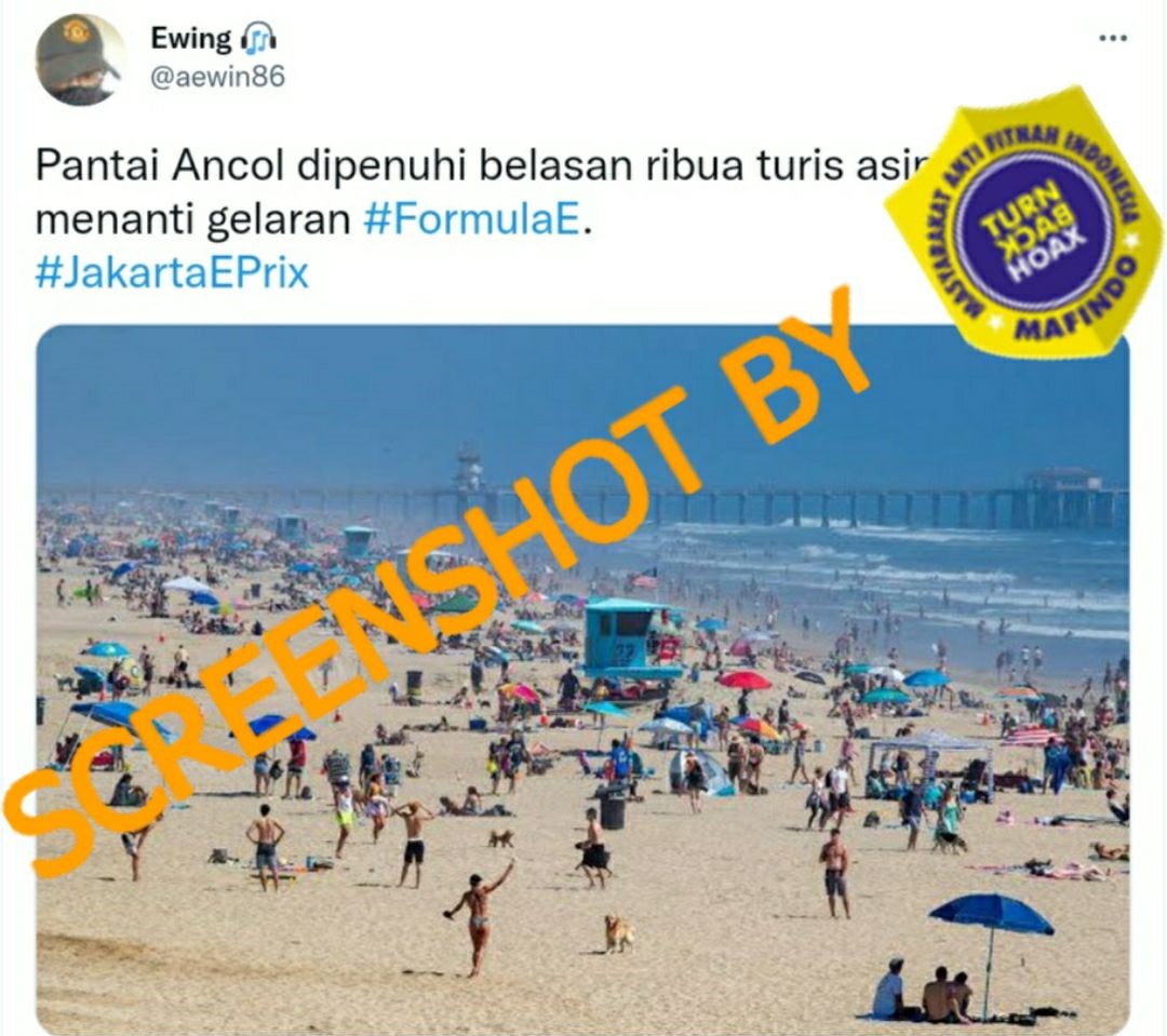[HOAKS atau FAKTA]: Belasan Ribu Turis Asing Penuhi Pantai Ancol saat Formula E