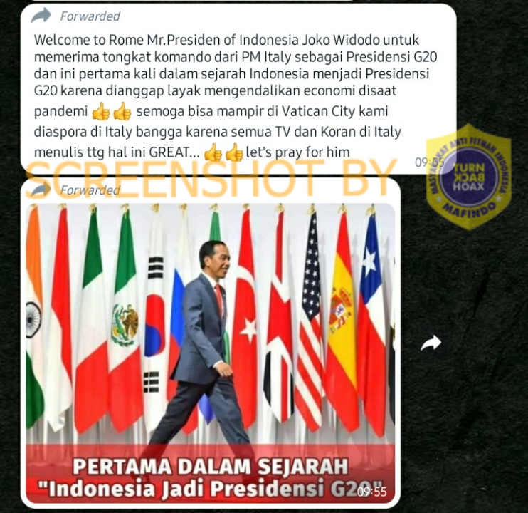 Tangkapan layar hoaks.