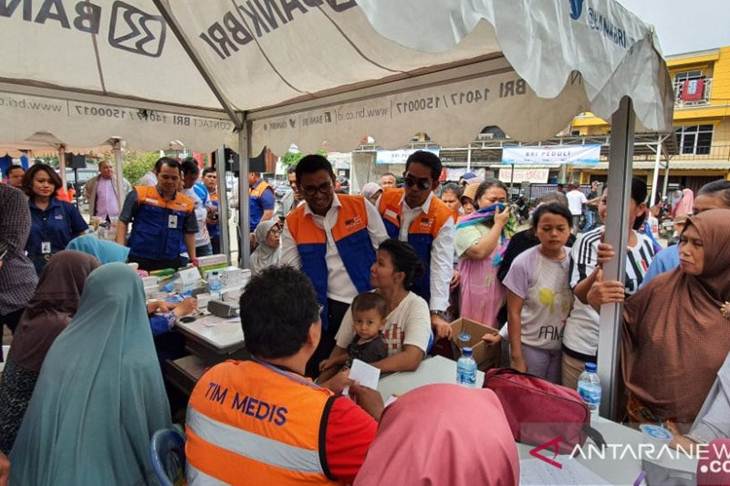 Pengobatan gratis dari BRI dilakukan di 6 titik posko darurat, yakni wilayah Bendungan Hilir, Universitas Borobudur Cipinang Melayu, Jatirahayu Pondok Gede, Tambun Bekasi, Pondok Kacang Bintaro, dan Posko Daan Mogot Kalideres. (BRI)