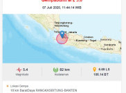 Banten Diguncang Gempa 5,4 Magnitudo, Terasa hingga Jakarta
