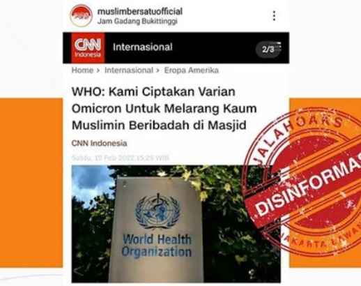 Tangkapan layar hoaks. 
