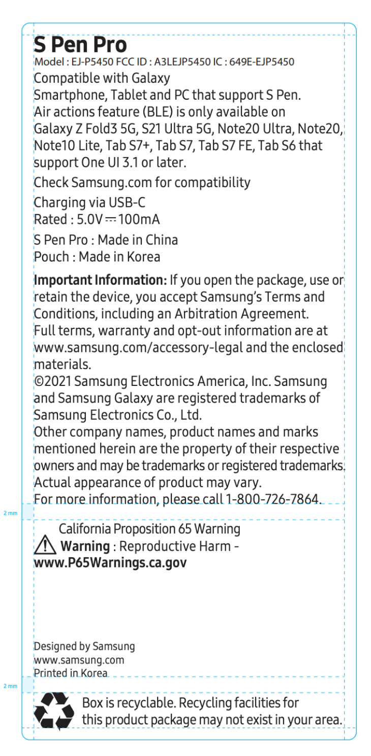 Dokumen pengajuan izin yang mencantumkan model ponsel yang dapat gunakan S Pen Pro. (Foto: The Verge/FCC)