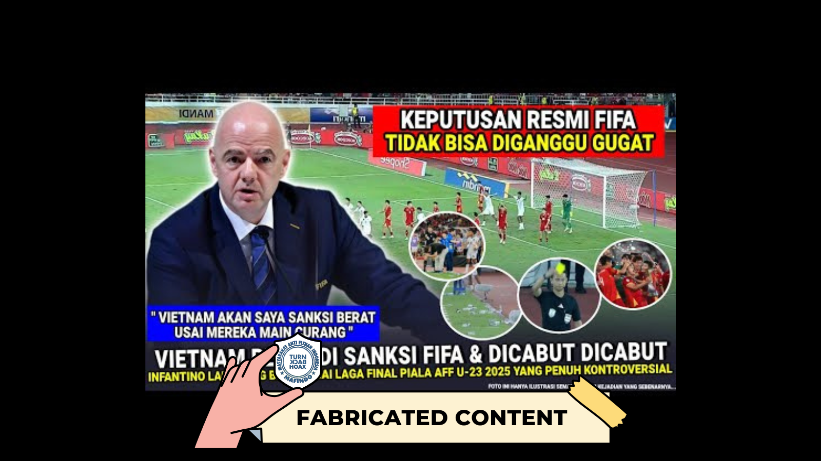 [HOAKS atau FAKTA]: Main Curang saat Lawan Timnas Indonesia U-23, Vietnam Dapat Sanksi dari FIFA