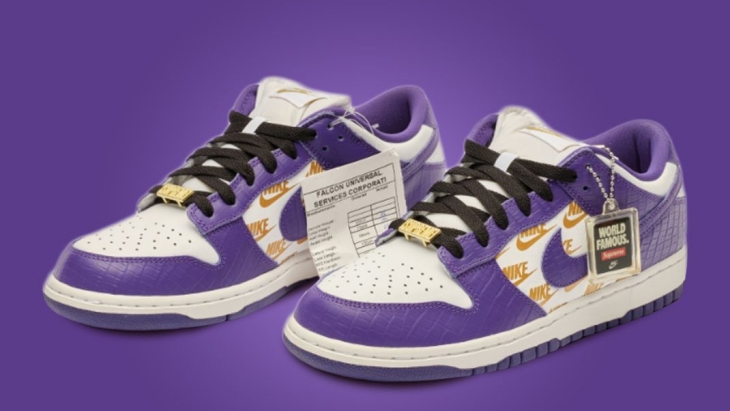Belum Pernah Dirilis, Sneakers Supreme x Nike SB Dunk Low Court Purple Dilelang