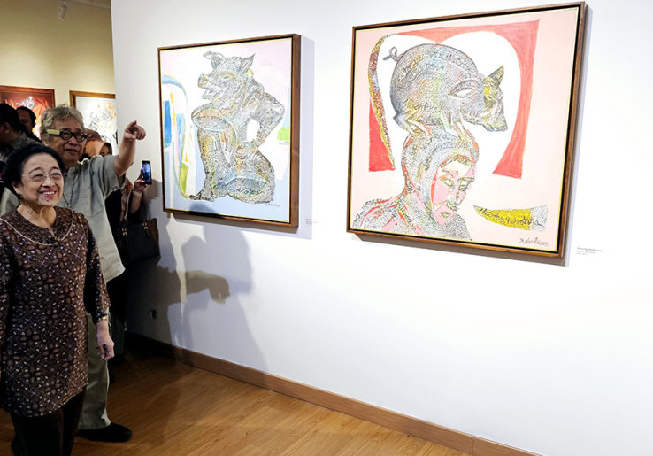 Nikmati Pameran 'Melik Nggendong Lali', Megawati Sebut Butet Ekspresikan Kemarahan dengan Lembut