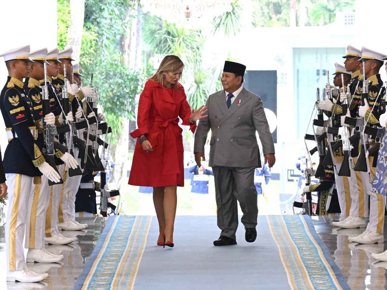 Momen Akrab Presiden Prabowo Subianto Menerima Kunjungan Ratu Maxima di Istana Merdeka