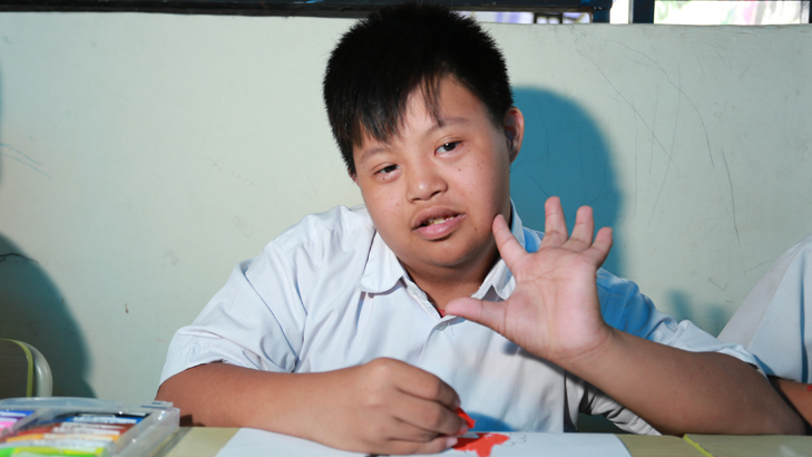 Anak penderita Down Syndrome (MP/Rizki Fitrianto)