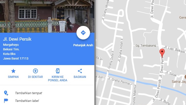 jalan dewi persik bekasi