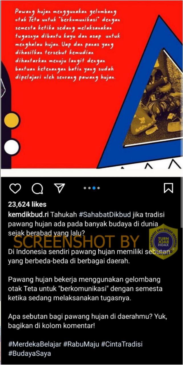 Tangkap Layar Instagram Kemendikbud. (Foto: Mafindo)