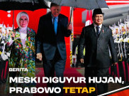Meski Diguyur Hujan, Presiden Prabowo Sambut Presiden Turkiye Erdogan