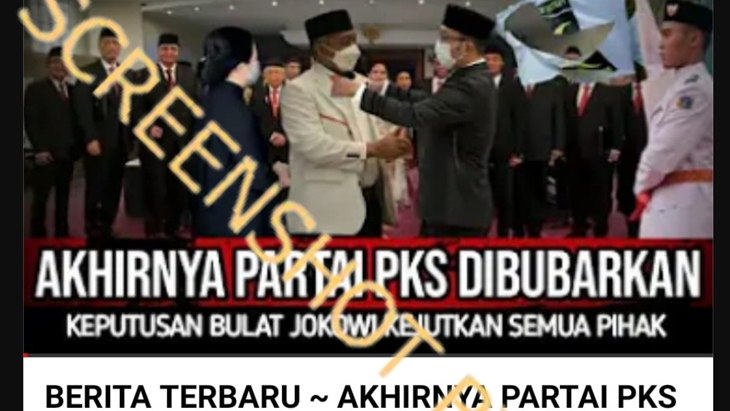 [HOAKS atau FAKTA]: PKS Akhirnya Dibubarkan