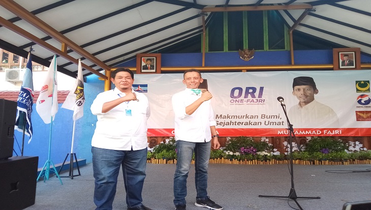 Pasangan cabup dan cawabup, One Krisnata-Muhammad Fajri (One-Fajri) di Pilkada Klaten 2020, Sabtu (27/6). (MP/Ismail)