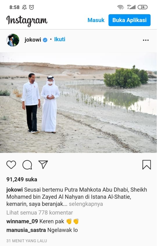 Tangkapan layar Instagram. 