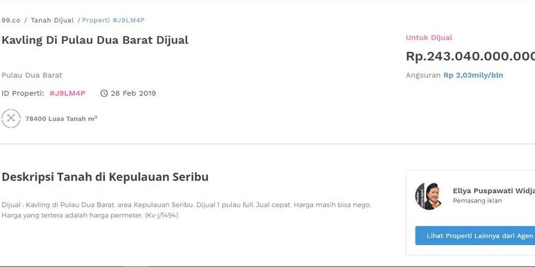 Pulau Dua Barat Dijual Online, Bupati Kepulauan Seribu: Kita Lagi Cari Tahu