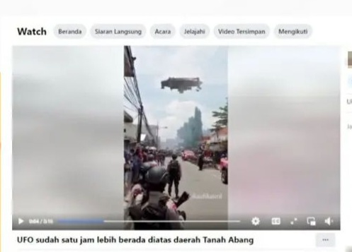 [HOAKS atau FAKTA]: Penampakan UFO di Daerah Tanah Abang
