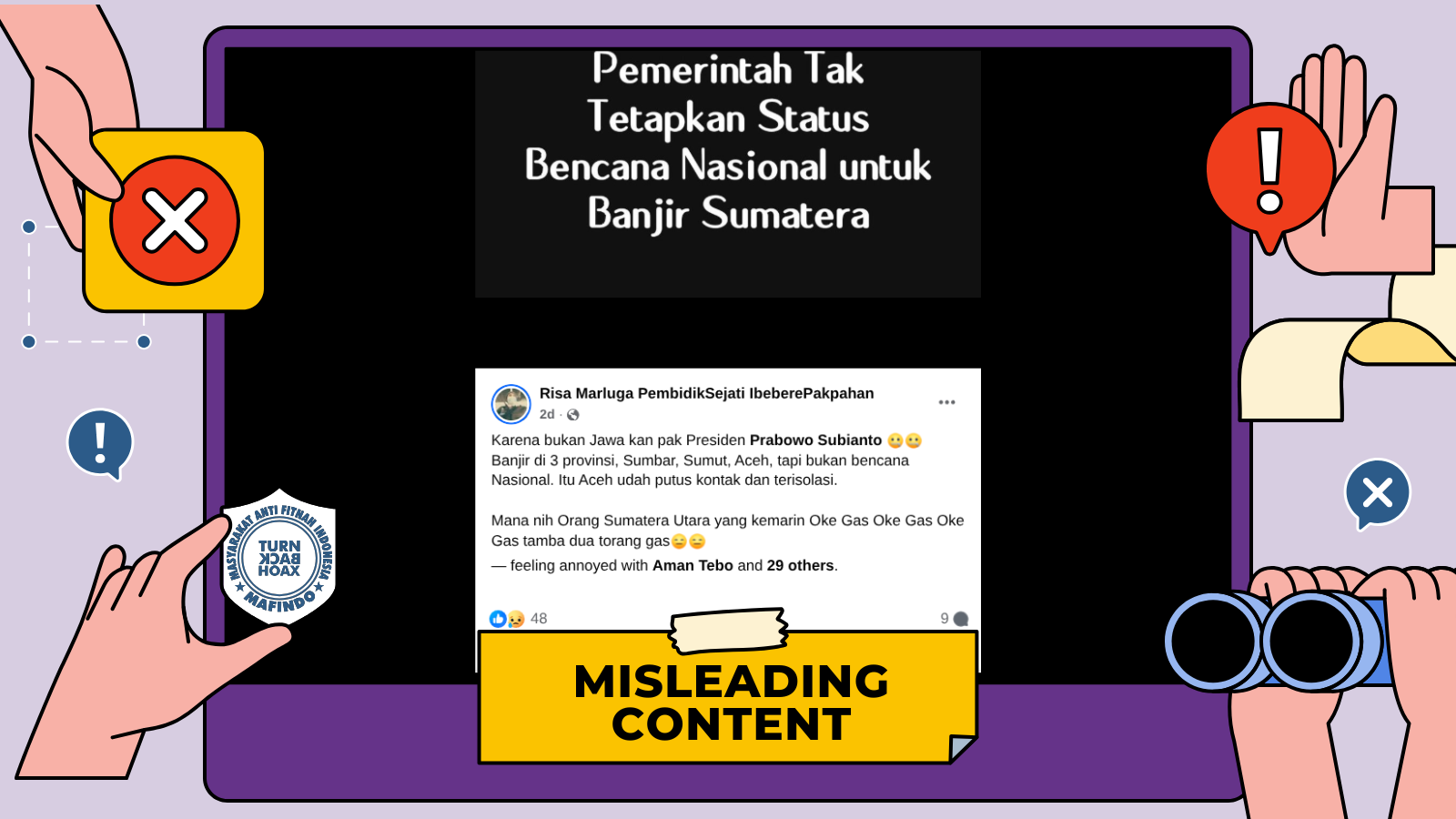 [HOAKS atau FAKTA]: Pemerintah Tak Tetapkan Status ‘Bencana Nasional’ di Sumatra karena Bukan Bagian dari Wilayah Jawa