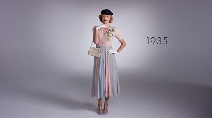 Pakaian tren 1935. (Foto: Screenshot Youtube/GlamGlam, Inc.)