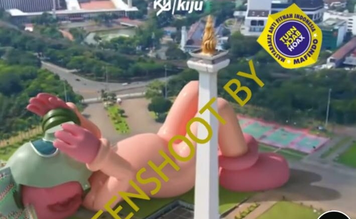 [HOAKS atau FAKTA]: Boneka Kaws Ada di Monas Jakarta