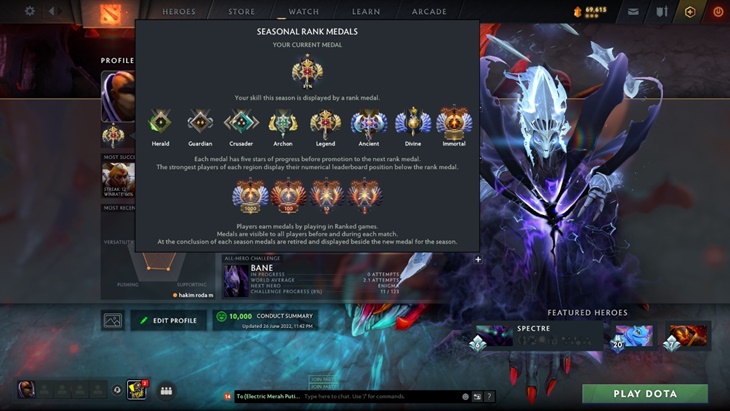 Tips Naik Kelas di DOTA 2, Biar Enggak Herald Melulu
