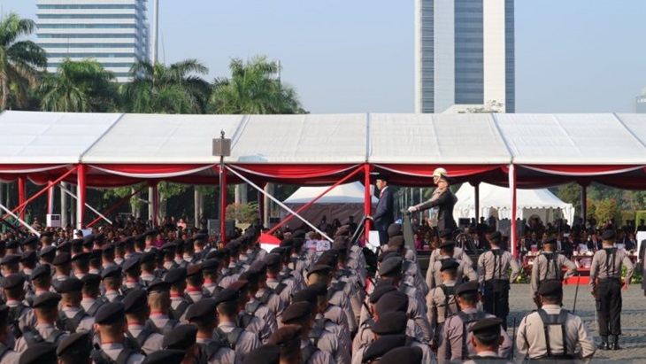 Acara HUT ke-73 Bhayangkara. (Antaranews)