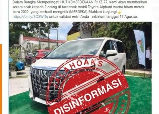 [HOAKS atau FAKTA]: HUT ke-77 RI, Toyota Bagi-bagi Mobil Alphard