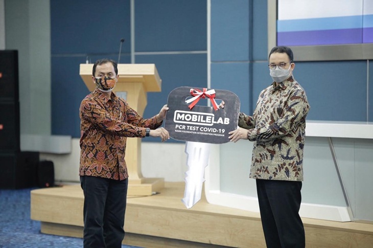 Pemprov DKI Jakarta bersama Human Initiative hadirkan 3 unit mobile laboratorium polymerase chain reaction (PCR) test COVID-19 Biosafety Level (BSL) 2. (Foto: MP/Instagra/humaninitiative_id)