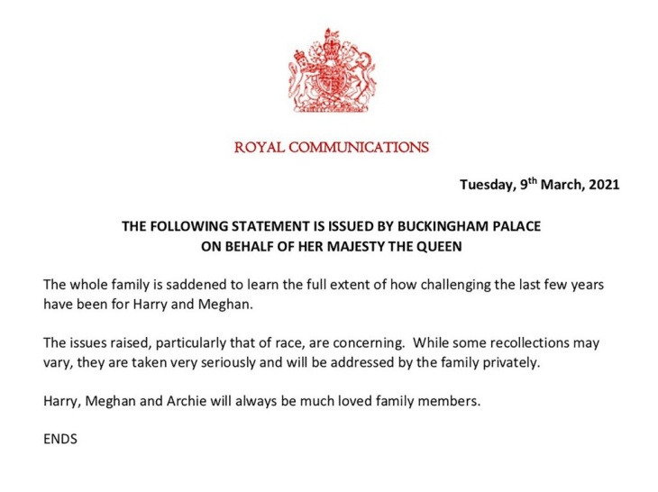 Istana Buckingham akan Ambil Langkah Serius Atas Tuduhan Rasisme