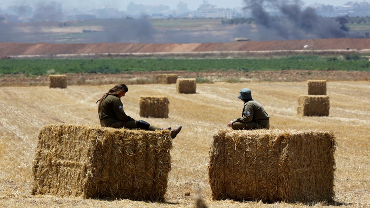 Tentara Israel di perbatasan jalur Gaza