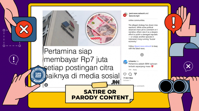 [HOAKS atau FAKTA]: Pertamina Kasih Duit Rp 7 Juta Buat Netizen yang Unggah Citra Baik di Media Sosial