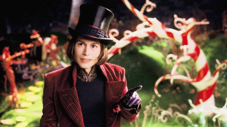 Johnny Depp sebagai Willy Wonka. (Foto NY Daily NEws)