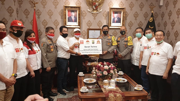HUT Ke-74 Bhayangkara, INTI dan PTK Indonesia Serahkan 5.000 Sembako ke Polda Metro Jaya