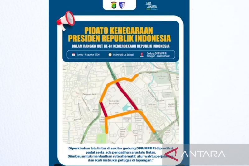 Arus Kendaraan ke Kompleks DPR Bakal Dialihkan Saat Pidato Kenegaraan Presiden RI Prabowo Subianto