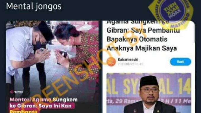 Tangkapan layar hoaks. (Foto: Antara)