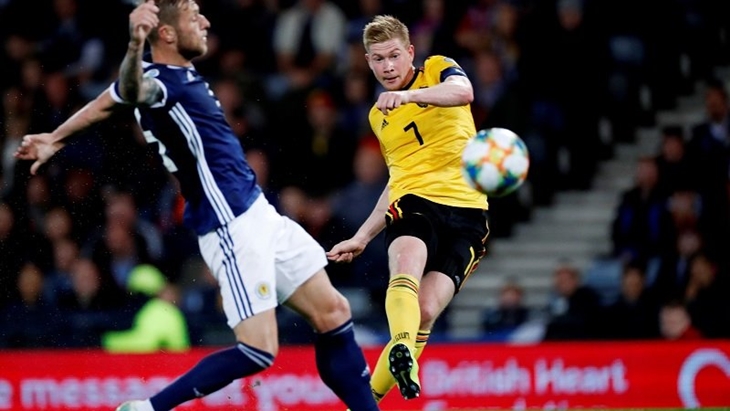 Kevin de Bruyne Sempurna, Belgia Gulung Skotlandia Empat Gol Tanpa Balas
