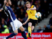 Kevin de Bruyne Sempurna, Belgia Gulung Skotlandia Empat Gol Tanpa Balas