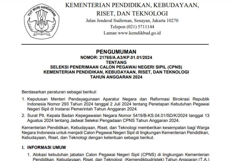 Panduan Daftar CPNS Kemendikbud 2024: Lulusan SMA dan Penyandang Disabilitas Bisa Daftar