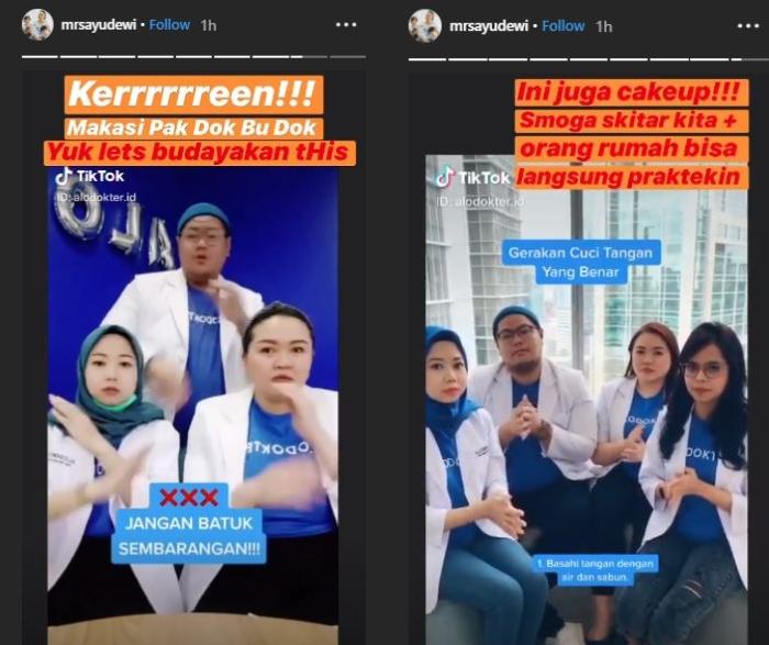 Unggahan Ayu Dewi di Instagram Story (Foto: Instagram/mrsayudewi)