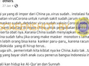 [HOAKS atau FAKTA]: Terlalu Sering Pakai Masker Sebabkan Kanker Paru-paru